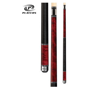 Players C-960 Classic Crimson Birds-Eye Maple with Triple Silver Rings Cue